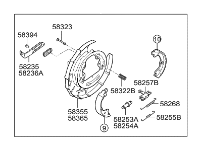 Hyundai 58270-1H000 Brake Assembly-Parking Rear,RH