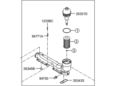 Hyundai Veracruz Oil Filter - 26300-3C250