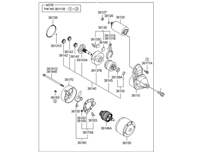 Hyundai Elantra Touring Starter Motor - 36100-23171