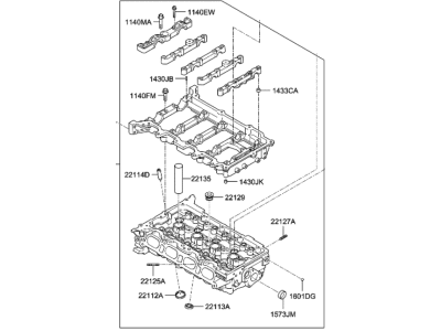 Hyundai Sonata Hybrid Cylinder Head - 22100-2E280