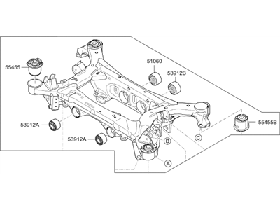 2019 Hyundai Genesis G90 Rear Crossmember - 55405-D2050