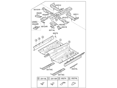 2019 Hyundai Genesis G90 Floor Pan - 65100-D2000