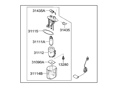 Hyundai 31110-3R800 Fuel Pump & Sender Module Assembly