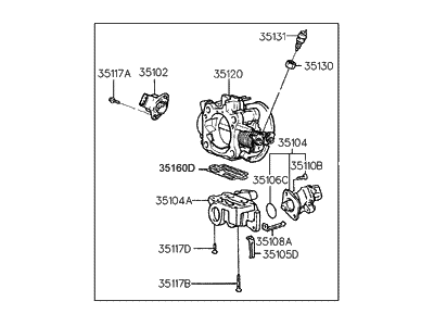 1995 Hyundai Elantra Throttle Body - 35100-33200