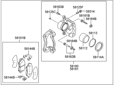 2011 Hyundai Elantra Brake Caliper - 58130-3X000