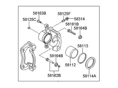 2015 Hyundai Elantra Brake Caliper - 58190-3XA10