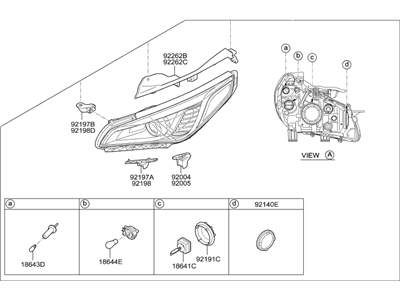 Hyundai 92101-C2200 Headlamp Assembly, Left