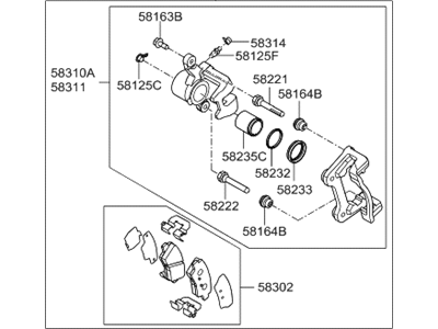 2020 Hyundai Tucson Brake Caliper - 58210-D3000