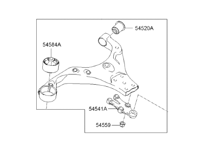 Hyundai 54501-2E001 Arm Complete-Front Lower,RH