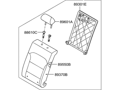 Hyundai 89300-F3000-XFZ Back Assembly-Rear Seat LH