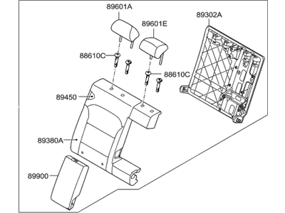 Hyundai 89400-F3110-XFL Back Assembly-Rear Seat RH