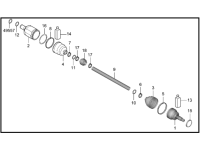 2023 Hyundai Palisade Axle Shaft - 49500-S8430