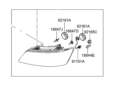 Hyundai 92101-0A000 Headlamp Assembly, Left