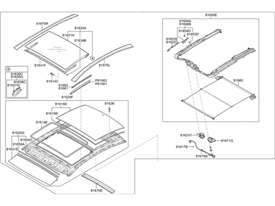 Hyundai Sonata Hybrid Sunroof - 81600-C1000-PPB