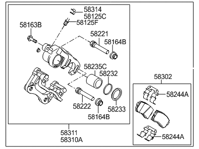 2016 Hyundai Azera Brake Caliper - 58230-2T600