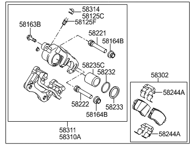 Hyundai Azera Brake Caliper Bracket - 58210-2T600