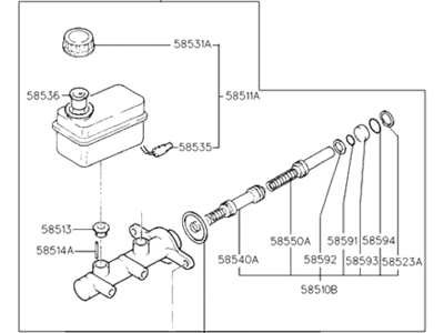 1993 Hyundai Sonata Brake Master Cylinder Reservoir - 58510-34130