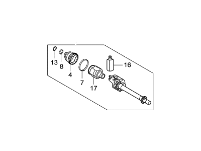 Hyundai 49582-3V550 Boot Kit-Front Axle Differential Side RH