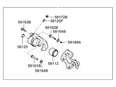 Hyundai 58190-3LA11 CALIPER Kit-Front Brake,RH