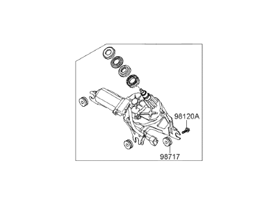 2005 Hyundai Accent Wiper Motor - 98700-1E000