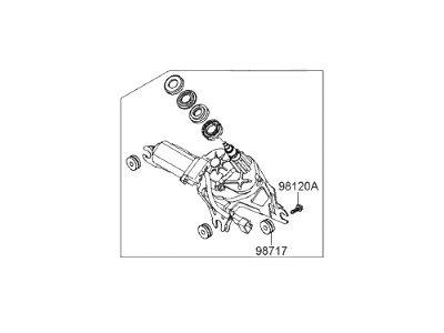 Rear Wiper Motor 98700B8000 For Hyundai Santa Fe 2013-2019
