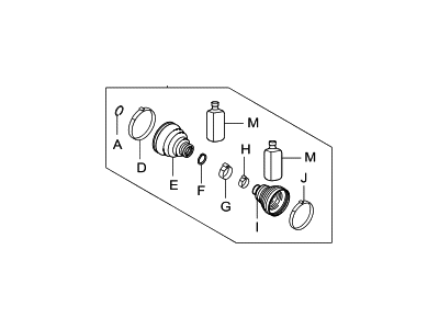 Hyundai 49681-2W050 Boot Kit-Rear Axle Wheel Side