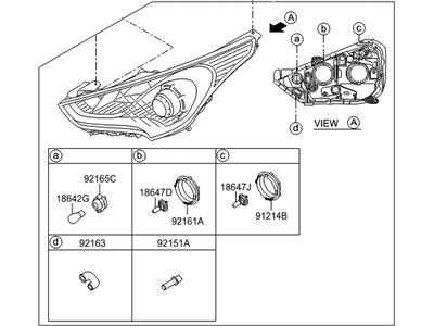 2012 Hyundai Veloster Headlight - 92102-2V000