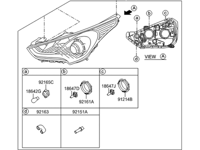 2016 Hyundai Veloster Headlight - 92102-2V000