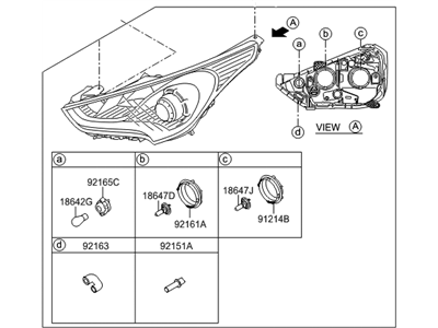 2012 Hyundai Veloster Headlight - 92101-2V110