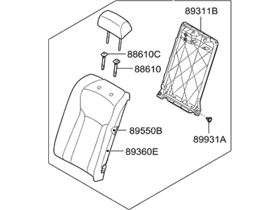 Hyundai 89300-3VIH0-XBC Back Assembly-Rear Seat LH