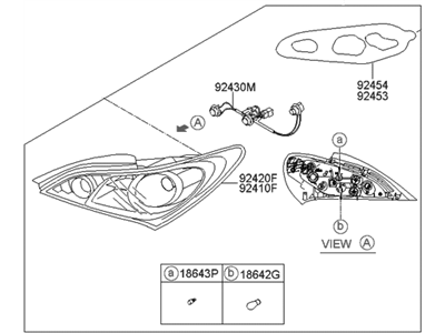 Hyundai Genesis Coupe Back Up Light - 92402-2M550