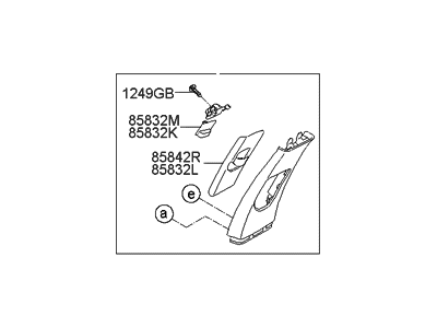 Hyundai 85830-3N200-SH Trim Assembly-Center Pillar Upper LH