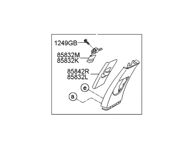 Hyundai 85840-3N200-TX Trim Assembly-Center Pillar Upper RH