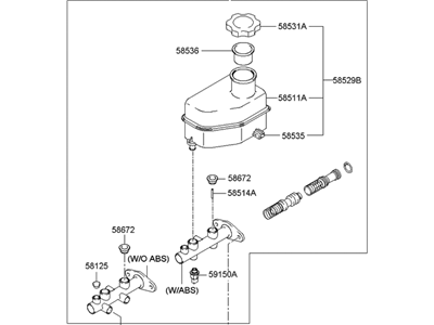 Hyundai Tiburon Brake Master Cylinder Reservoir - 58510-2C800