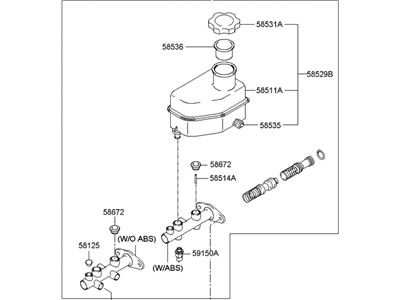 Hyundai Tiburon Brake Master Cylinder - 58510-2C800