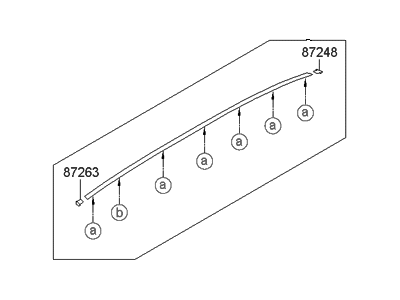 Hyundai 87261-2H000 Garnish-Roof Rear Side,RH