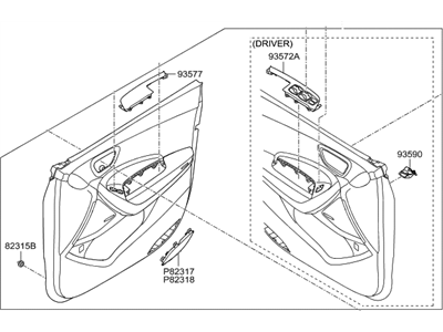 Hyundai 82307-B8012-UVY Panel Assembly-Front Door Trim,LH