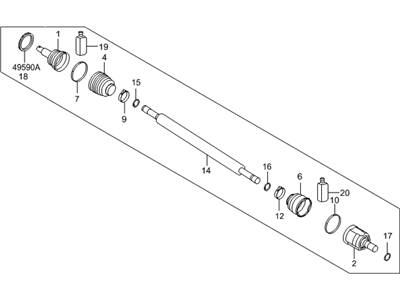 Hyundai 49501-E6050 Shaft Assembly-Drive,RH 0