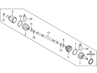 Hyundai 49500-E6000 Shaft Assembly-Drive,LH