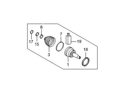 Hyundai 49580-E6000 Joint & Boot Kit-Front Axle Wheel