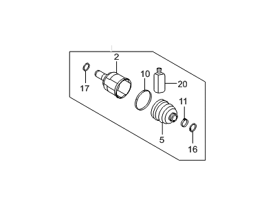 Hyundai 49582-E6000 Joint Kit-Front Axle Differential Side LH