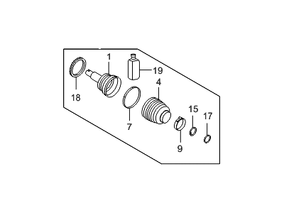 Hyundai 49580-E6050 Joint & Boot Kit-Front Axle Wheel