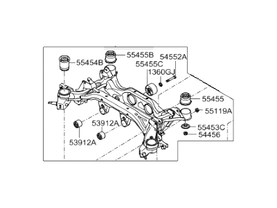 2006 Hyundai Veracruz Rear Crossmember - 55400-3J100