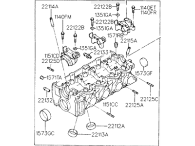 1997 Hyundai Accent Cylinder Head - 22100-22021