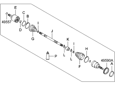 Hyundai Tiburon Axle Shaft - 49500-2D512