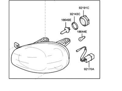 Hyundai 92101-26250 Driver Side Headlight Assembly Composite