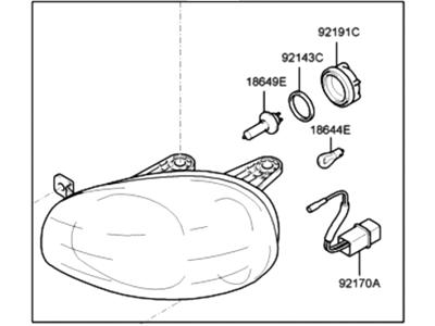 Hyundai 92102-26050 Passenger Side Headlight Assembly Composite