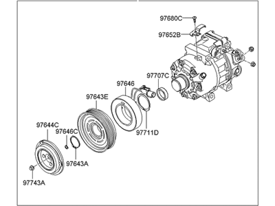 Hyundai Veracruz A/C Compressor - 97701-2B300-RM