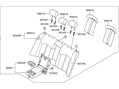 Hyundai 89300-E6420-S3P Back Assembly-Rear Seat