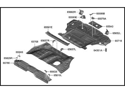 Hyundai Santa Fe Hybrid Floor Pan - 65510-GA000